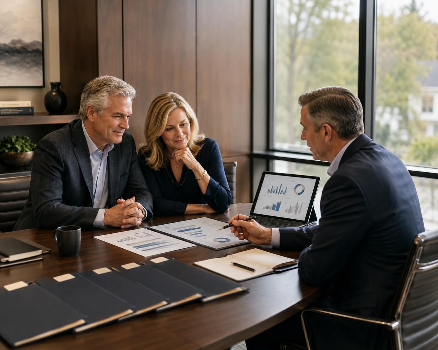 Kelly Business Advisors advisor helping business owners compare multiple offers during a sale.